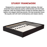 PU Leather Double Bed Ensemble Frame - Close-Up Angle