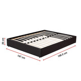 PU Leather Double Bed Ensemble Frame - Low Angle
