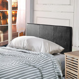 PU Leather Single Bed Headboard Bedhead - Black - Top-Down View
