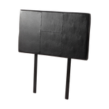 PU Leather Single Bed Headboard Bedhead - Black - 45-Degree Angle