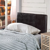 PU Leather Single Bed Headboard Bedhead - Brown - Rear View