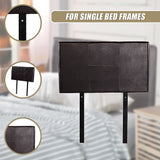PU Leather Single Bed Headboard Bedhead - Brown - Low Angle