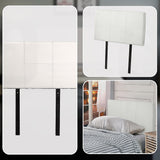 PU Leather Single Bed Headboard Bedhead - White - Close-Up Angle