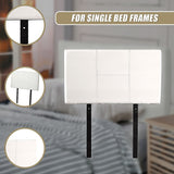 PU Leather Single Bed Headboard Bedhead - White - Low Angle