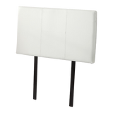 PU Leather Single Bed Headboard Bedhead - White - 45-Degree Angle