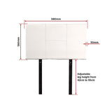 PU Leather Single Bed Headboard Bedhead - White - Extra Image