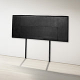 PU Leather Double Bed Headboard Bedhead - Black - Top-Down View