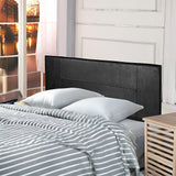 PU Leather Double Bed Headboard Bedhead - Black - Rear View