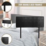PU Leather Double Bed Headboard Bedhead - Black - Low Angle