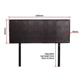PU Leather Double Bed Headboard Bedhead - Brown - Extra Image