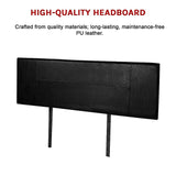PU Leather Queen Bed Headboard Bedhead - Black - Extra Image