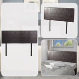 PU Leather Queen Bed Headboard Bedhead - Brown - Close-Up Angle