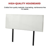 PU Leather Queen Bed Headboard Bedhead - White - Extra Image