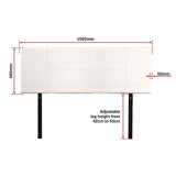 PU Leather Queen Bed Headboard Bedhead - White - Extra Image