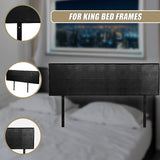 PU Leather King Bed Headboard Bedhead - Black - Extra Image