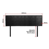 PU Leather King Bed Headboard Bedhead - Black - Extra Image