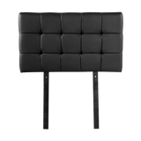 PU Leather Single Bed Deluxe Headboard Bedhead - Black - Top-Down View