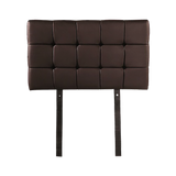 PU Leather Single Bed Deluxe Headboard Bedhead - Brown - Rear View