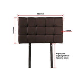 PU Leather Single Bed Deluxe Headboard Bedhead - Brown - Close-Up Angle