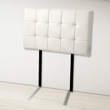 PU Leather Single Bed Deluxe Headboard Bedhead - White - Front View