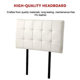 PU Leather Single Bed Deluxe Headboard Bedhead - White - 45-Degree Angle