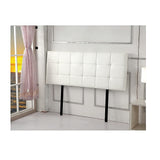 PU Leather Double Bed Deluxe Headboard Bedhead - White - Front View
