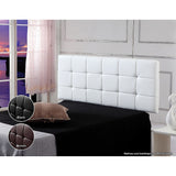 PU Leather Double Bed Deluxe Headboard Bedhead - White - Side View
