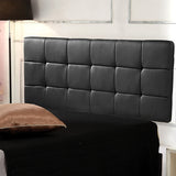 PU Leather Queen Bed Deluxe Headboard Bedhead - Black - 45-Degree Angle
