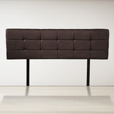 PU Leather Queen Bed Deluxe Headboard Bedhead - Brown - Front View