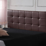 PU Leather Queen Bed Deluxe Headboard Bedhead - Brown - 45-Degree Angle
