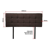 PU Leather Queen Bed Deluxe Headboard Bedhead - Brown - Close-Up Angle