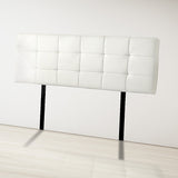 PU Leather Queen Bed Deluxe Headboard Bedhead - White - Front View