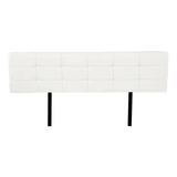 PU Leather King Bed Deluxe Headboard Bedhead - White - Side View