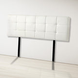 PU Leather King Bed Deluxe Headboard Bedhead - White - Top-Down View