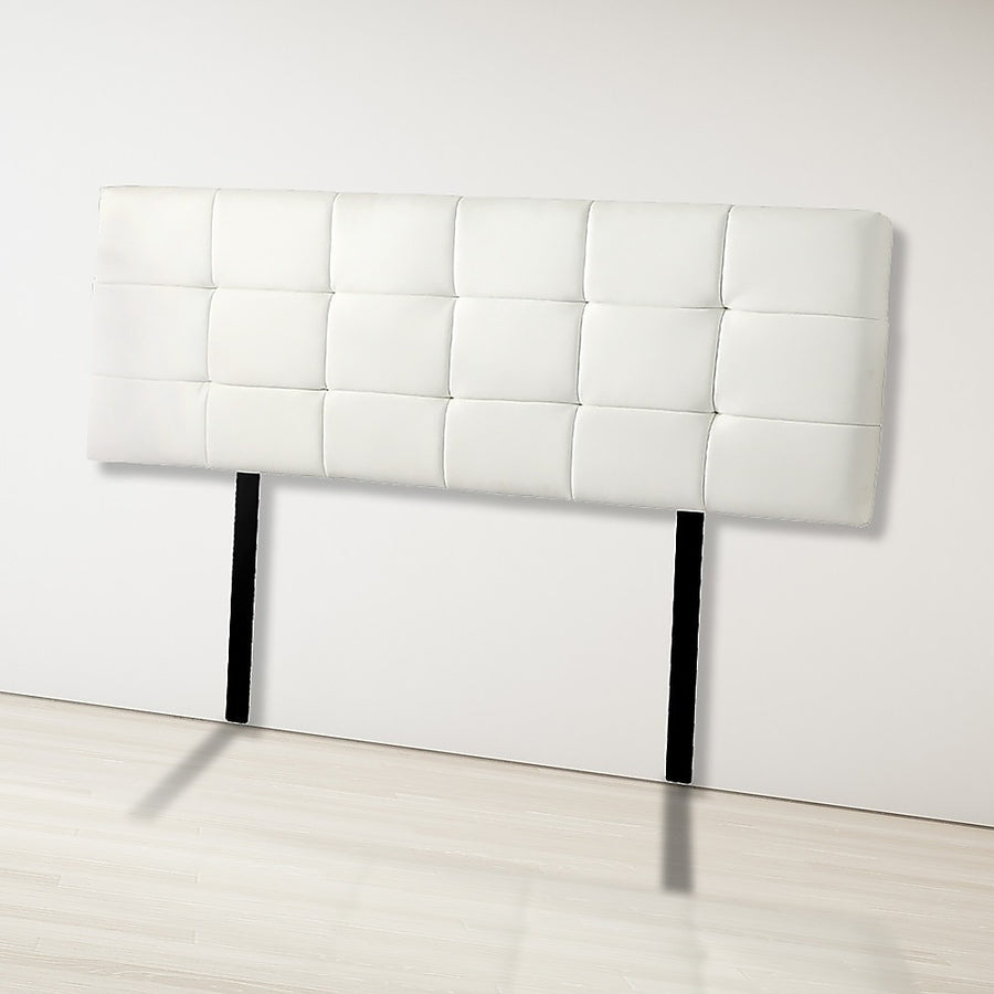 PU Leather King Bed Deluxe Headboard Bedhead - White, image 4