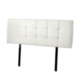 PU Leather King Bed Deluxe Headboard Bedhead - White - 45-Degree Angle