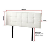 PU Leather King Bed Deluxe Headboard Bedhead - White - Close-Up Angle