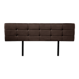 PU Leather King Bed Deluxe Headboard Bedhead - Brown - Top-Down View