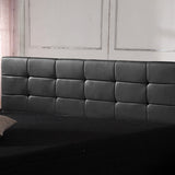 PU Leather King Bed Deluxe Headboard Bedhead - Black - Front View