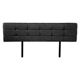 PU Leather King Bed Deluxe Headboard Bedhead - Black - Top-Down View