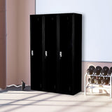 Three-Door Side by Side Office Gym Shed Storage Locker - Front View