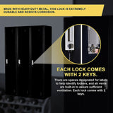 Three-Door Side by Side Office Gym Shed Storage Locker - Rear View