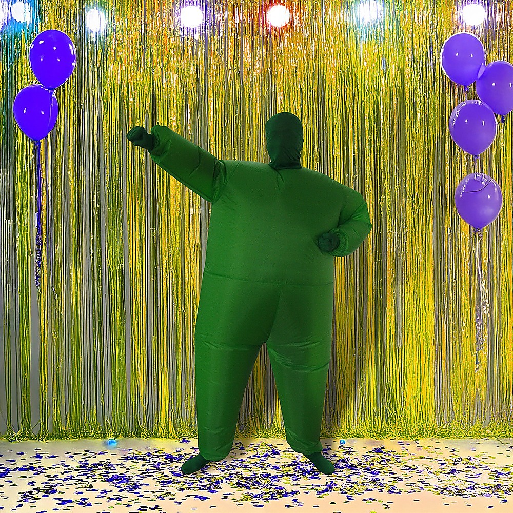 Go Green Inflatable Costume Fancy Dress Suit Fan Operated