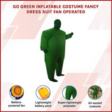 Go Green Inflatable Costume Fancy Dress Suit Fan Operated - Side View