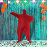 Red Alert Inflatable Costume Fancy Dress Suit Fan Operated - Front View