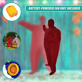 Red Alert Inflatable Costume Fancy Dress Suit Fan Operated - Low Angle