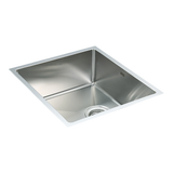 490x440mm Handmade Stainless Steel Undermount / Topmount Kitchen Laundry Sink with Waste - Close-Up Angle