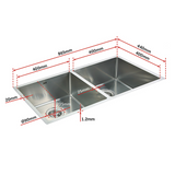 865x440mm Handmade Stainless Steel Undermount / Topmount Kitchen Sink with Waste - Extra Image