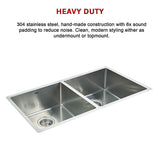 865x440mm Handmade Stainless Steel Undermount / Topmount Kitchen Sink with Waste - Extra Image