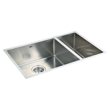 715x440mm Handmade Stainless Steel Undermount / Topmount Kitchen Sink with Waste - Top-Down View